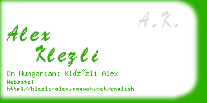 alex klezli business card